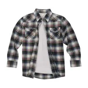 Mens Cotton Flannel Shirt Basic Style Ecru Navy Burgundy Color Slim Fit Pattern Flannel Shirt For Men