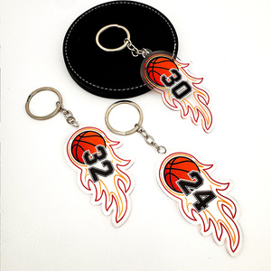 Factory Wholesale Custom Designed <b>Anime</b> Cartoon Basketball Number Mini Transparent PVC <b>Keychain</b> Personalized Mini Acrylic - Product Image 4