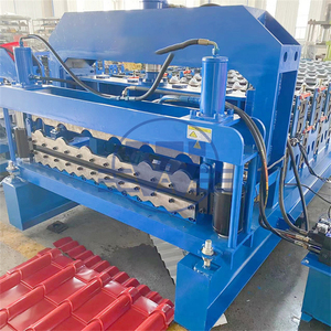 Glazed Roof <b>Tile</b> Double Layer Galvanized <b>Tile</b> Ibr Trapezoid Forming Machine Construction Roof <b>Sheet</b> Roll Forming Machine - Product Image 5