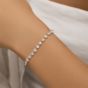 Pulsera de Cadena Simple en Forma de O con Circonita, Plata de Ley 925, Brillante y Elegante para Mujer, Marca CANNER - Product Image 2