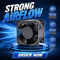 Ventilateur axial électrique DC 6038 à roulement à billes, pales en plastique, 12V/24V, personnalisable OEM/ODM, haute vitesse de rotation pour le refroidissement
