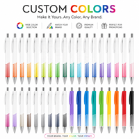 Stylo à bille à écriture fluide, motif rayé, papeterie pour étudiants, stylo à clic personnalisé pour le bureau, livraison rapide