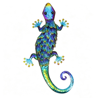 Özelleştirilebilir Şık Metal Gecko DUVAR Sanatı İç ve Dış Mekan Bahçe Çiti Ev İçin