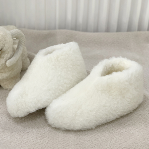 Custom Women Winter Warm House Ankle Convenient Bedroom Floor Indoor Natural Lamb Real <strong>Wool</strong> <strong>Slippers</strong> <strong>Boots</strong> - Product Image 5