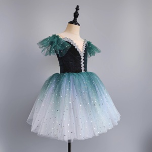 Traje <span class=keywords><strong>de</strong></span> Danza Coral Little Swan <span class=keywords><strong>para</strong></span> <span class=keywords><strong>Niñas</strong></span>, Tutú Largo Profesional <span class=keywords><strong>de</strong></span> Ballet Romántico, Tutú <span class=keywords><strong>de</strong></span> Danza Lírica Moderna y Económica - Product Image 4