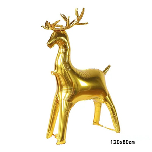 Noël cerf décoration feuille d'aluminium ballon debout wapiti 4D dessin animé animaux ballons enfants bébé douche cadeau jouet ballon - Product Image 6