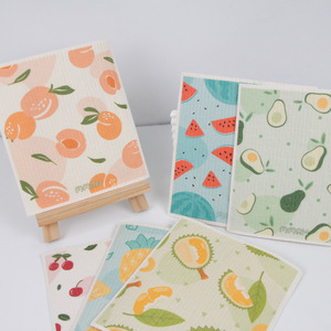 Paño de Cocina Cuadrado de Pulpa de Madera Biodegradable Alemán, Paño de Limpieza Grueso con Estampado para Ollas y Sartenes - Product Image 2