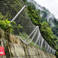 Système de barrière anti-éboulement actif/passif pour la stabilisation des pentes, en treillis métallique galvanisé renforcé, tissage sergé, pour le contrôle de l'érosion