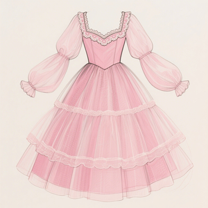 <span class=keywords><strong>Robe</strong></span> décontractée tendance pour filles et femmes, style Lolita, en mousseline plissée à manches longues, col en V, taille ajustée, pour occasions sociales et hip-hop. - Product Image 1