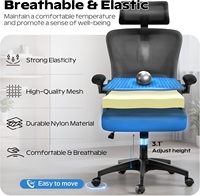 Chaises de bureau en maille à dossier haut E-sports avec soutien lombaire réglable Chaise de bureau économique Chaise de bureau d'ordinateur Gris foncé