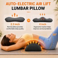 Eveekon Multifunktionales Lendenmassagegerät mit Luftkompression Wärme Vibration Airbag-Streckungstherapie Memory-Schaum Rückenstütze