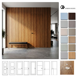 Puerta Interior de Madera Secreta y Discreta, con Aislamiento Acústico de 35dB, Revestimiento de PVC Impermeable y Resistente a la Humedad, para Biblioteca y Oficina - Product Image 1