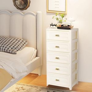 Cajonera de Múltiples Niveles en Color Blanco y Gris, Organizador de Ropa Tipo Cajón para Dormitorio, Armario de Plástico de Gran Capacidad - Product Image 5