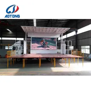 5-8m Mobile Stage Car Wing With LED Display For Outdoor Show And Showroom Trailer Led Trailer