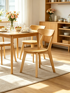 Scandinavian Wooden Living Room <b>Chair</b> with Solid <b>Back</b> Linen Upholstery Eco-Friendly Design Multi-Purpose for Home Furniture - Product Image 4