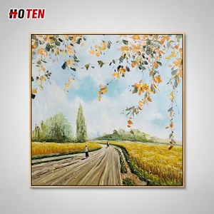 Cuadro <span class=keywords><strong>de</strong></span> Paisaje Pintado a Mano al Óleo Estilo Impresionista, Arte <span class=keywords><strong>de</strong></span> Pared en Lienzo, Tamaño Personalizado, Escena Rural Original, <span class=keywords><strong>Campo</strong></span> <span class=keywords><strong>de</strong></span> Trigo, Molino <span class=keywords><strong>de</strong></span> Viento - Product Image 2