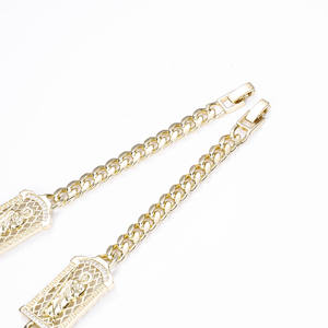 Joyería De Moda CM Al Por Mayor Pulsera De Latón Chapada En <span class=keywords><strong>Oro</strong></span> De <span class=keywords><strong>14K</strong></span> Religiosa De San Judas <span class=keywords><strong>Esclava</strong></span> Cadena Marruecos <span class=keywords><strong>Oro</strong></span> Laminado Para Hombre - Product Image 3