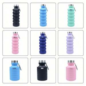 Bouteille d'eau pliable en silicone réutilisable, bouteille d'eau de sport pliable arc-en-ciel, bouteille d'eau portable pour la randonnée - Product Image 4