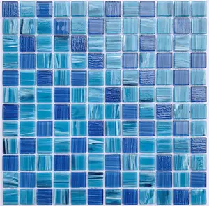36x36mm Square Blue Color Glass Mosaic Mix Crystal Glass Mosaic