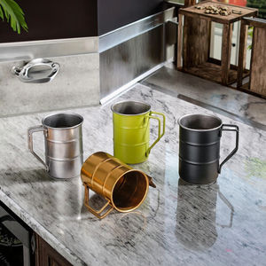 RVS drinkgerei retro oude koffie waterbeker industriële stijl olievat mok outdoor camping picknick biermok - Product Image 1