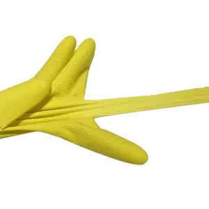 Guanti per la casa in gomma gialla da 60g utensili da cucina guanto rivestito in floccato immerso per lavare i piatti