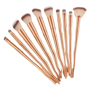Wholesale 10pcs Facial Blending Blush Concealer Synthetic Fiber Bristles Brush Special Cosmetic Brushes Kits for Women