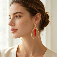 Anting Gantung Lingkaran Bunga Ukiran Resin Paduan Logam Gaya Bohemian Perhiasan Etnik Vintage Aksesoris Wanita Fashion Hadiah