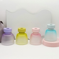 Diffuseur de parfum sans flamme en verre dégradé coloré de 100 ml avec bâtonnets en rotin pour aromathérapie