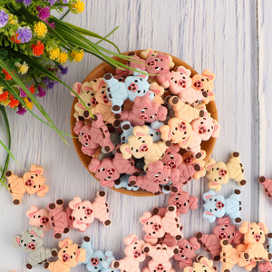 Wholesale Custom Pink Pig Silicone Focal Beads Soft <b>Baby</b> Teething Wristlet Silicone Beads Focal for Pens Keychain Jewelry Making - Product Image 1