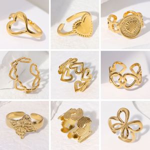 Anillos Abiertos de Acero Inoxidable con Diseño de Corazón para Chicas, Venta Directa - Product Image 6