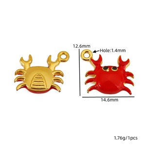 Stainless Steel Gecko And Crab Pendant Mixed Shapes Plating For <b>Bracelet</b> Making Jewelry Accessory - Product Image 2