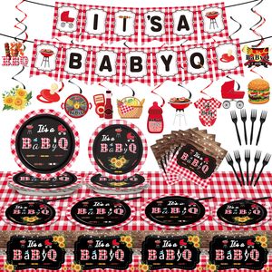 Decoraciones para Fiesta <span class=keywords><strong>de</strong></span> Cumpleaños <span class=keywords><strong>de</strong></span> Bebé con Temática <span class=keywords><strong>de</strong></span> Barbacoa, Incluye Pancarta '<span class=keywords><strong>Es</strong></span> una Barbacoa <span class=keywords><strong>de</strong></span> Bebé', Decoraciones para Baby Shower - Product Image 1