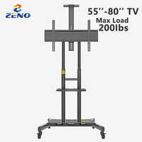 KALOC-181 para 55 60 65 70 80 polegadas tvs, 1650mm altura e detém 200 lbs com suporte para tv móvel vesa up 800x500