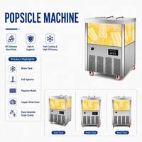 Máquina para Hacer Helados de Congelación Rápida, Máquina de Helados de Acero Inoxidable, 110V 220V, Máquina Automática para Hacer Helados para Pequeñas Empresas