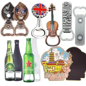 Fabrikant Custom 3d Metalen Toeristische Souvenir Custom Koelkast Koelkast Magneet Flesopener