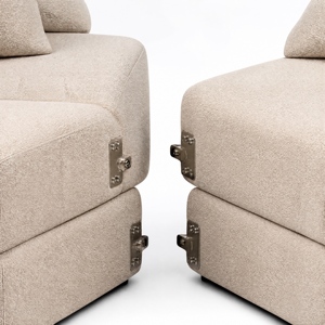 Canapé lounge spacieux et minimaliste en tissu |   Canapé modulaire multi-places avec coussins amovibles pour salon familial ou villa - Product Image 6