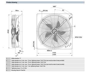 ebm-papst W3G910-KH02-51 high efficiency EC fan <b>smart</b> energy saving cooling fan for HVAC industrial ventilation systems - Product Image 3