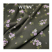 WI-B05 Maßgeschneidertes Blumendesign Digitaldruck Hochwertiger Leichter 100% Polyester Schwarzgrüner Knitter-Chiffon-Stoff für Mädchen