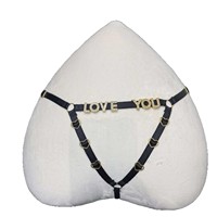 String sexy en dentelle pour femme avec lettres en strass dorés et taille ajustable – Vente chaude en gros