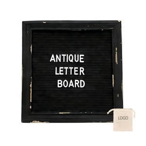 Petit tableau en feutre 12x5 avec 356 lettres, chiffres et symboles, mini tableau de messages modifiable avec cadre en bois, cadre rustique - Product Image 4