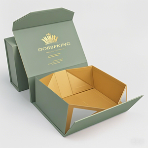 Ingrosso scatola regalo magnetica pieghevole nera opaca stampa goffrata carta artistica cartacea stile confezione - Product Image 1