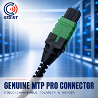 Kabel Trunk KEXINT 144F MTP Pro dengan Konektor MTP-12 APC Female untuk Penerapan Jaringan Utama Pusat Data Single Mode OS2