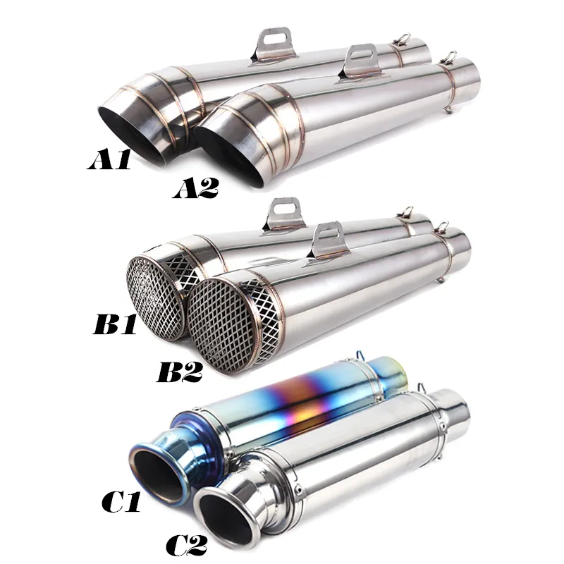 Universal Motorcycle Exhaust Escape Muffler 60mm E-mark S1000RR CBR1000 Ninja400 EX400G Xmax300 Exhaust Muffler