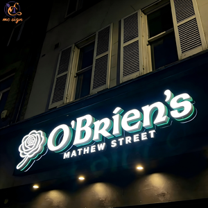 Enseignes publicitaires 3D personnalisées, enseignes lumineuses à <span class=keywords><strong>LED</strong></span> avec lettres métalliques, décorations pour la signalisation de marques commerciales - Product Image 5