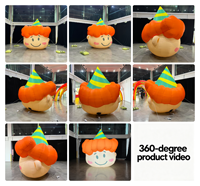 Tête de garçon gonflable personnalisée avec chapeau de fête, modèle décoratif gonflable en tissu Oxford pour événements