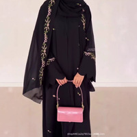 Cárdigan de talla grande con bordado de aros para mujer, negro, con dobladillo acampanado, estilo étnico, invierno 2025, vestido elegante para comercio exterior