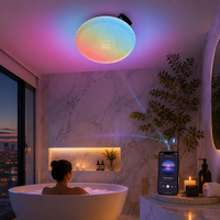 Ventilateur de plafond intelligent pour salle de bain avec lumière LED RGB, haut-parleur Bluetooth, 140 CFM, faible bruit, capteur d'humidité, télécommande