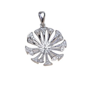 Pendentif tournesol en argent S925, accessoires de bricolage, base semi-finie vide de 25 mm, acier inoxydable JG5935 - Product Image 5