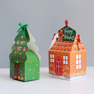 Boîte-cadeau en papier de conception de thème de Noël avec poignée Santa Snowman <span class=keywords><strong>Elf</strong></span> Deer pour la décoration de festival Impression en relief Portable - Product Image 4