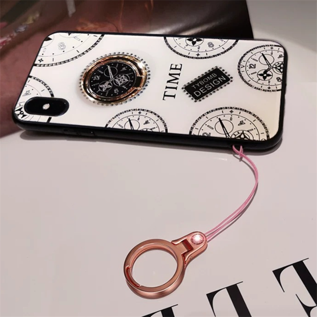 Mobile Phone Accessories Lanyard Ring 95° Extend Zinc Alloy Material Fashion Phone Decor Random Phone Holder with Hanging Rope